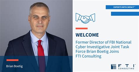 Fti Consulting On Linkedin Former Director Of Fbi National Cyber