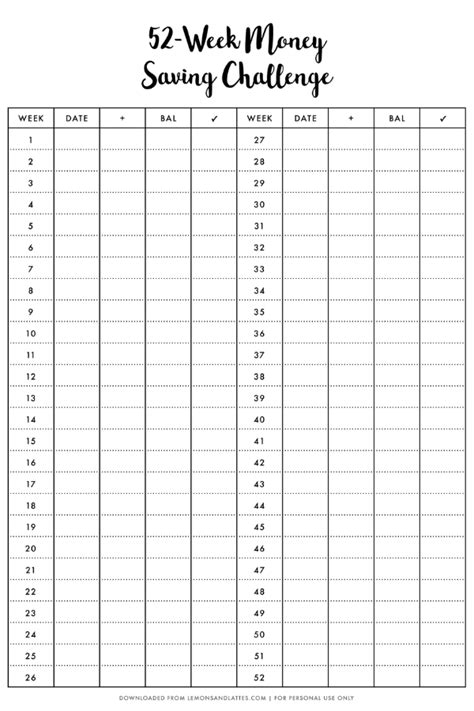 52 Week Money Challenge Printables To Save More In 2024 2024