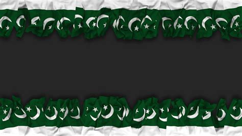 Pakistan Flag Hanging Banner Seamless Looping with Bump and Plain