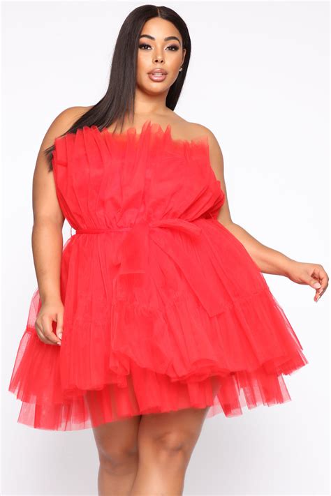 Exclusive Tulle Mini Dress Red Fashion Nova