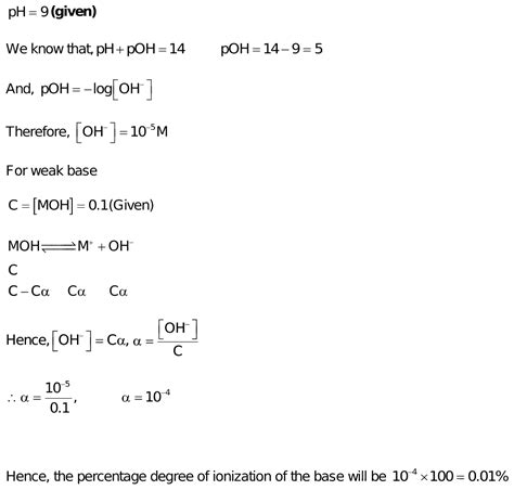 Weak Base Moh Of N Concentration Shows A Ph Value Of What Is The