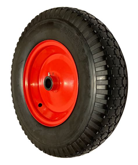 Puncture Proof Wheel 400mm Puncture Proof Tyre Red Steel Centre