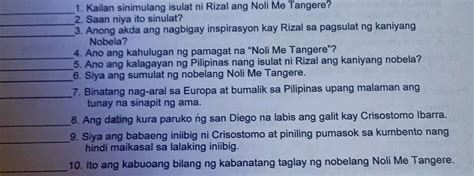 1 Kailan Sinimulang Isulat Ni Rizal Ang Noli Studyx