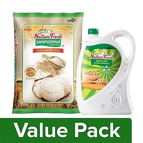 Buy Nature Fresh Soyabean Oil Acti Lite Refined Ltr Can Atta