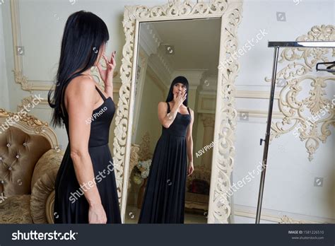 Hot Sexy Curvy Brunette Posing Black Stock Photo Shutterstock