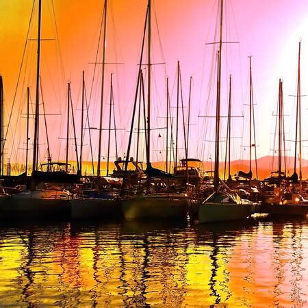 Coucher De Soleil Sur Les Barques Monte Carlo Photo Et Tableau