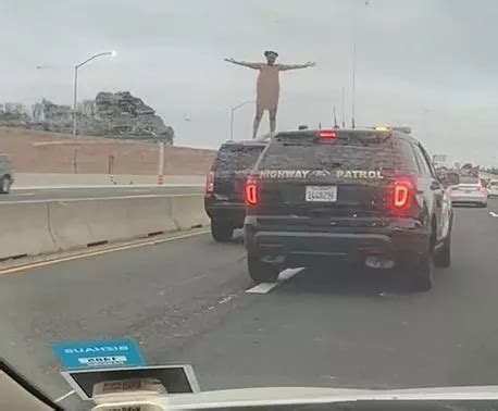 Woman Strips Naked On Top Of Car During Police Chase As Motorist Shouts Get It Girl Daily Star