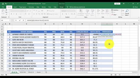 Cara Membuat Tabel Otomatis Dan Rumus Olah Nilai Pada Ms Excel