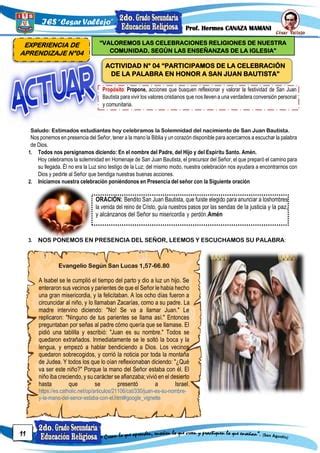 EXPERIENCIA DE APRENDIZAJE N 04 Segundo 1 1 Pdf Descarga Gratuita