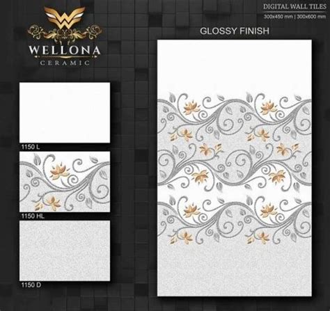 Ceramic Glossy Wellona 1150 L Digital Wall Tiles Size 1x2 Feet