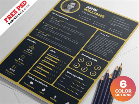 55premium And Free Psd Cv Resumes For Creative People To Get The Best