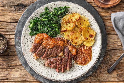 Rib Eye Steak And Truffled Potato Gratin Recipe Hellofresh