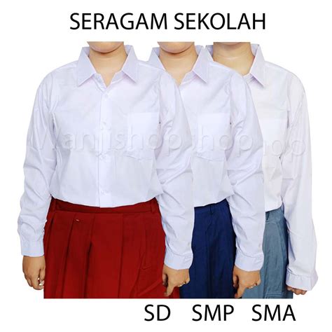 Harga Seragam Sekolah Smp Kemeja Putih Tangan Pendek Bahan Premium