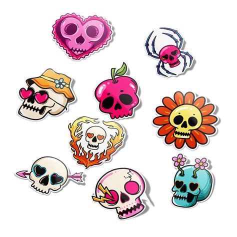 Cute Skull Sticker Pack – GirlsPrintingHouse