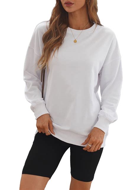 Dokotoo Womens Fall Crewneck Sweatshirts Long Sleeve Drop Shoulder