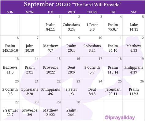 how to create a prayer calender