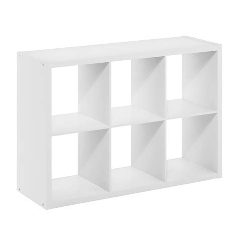 Furinno Cubicle Open Back Decorative Cube Storage Organizer, 6-Cube