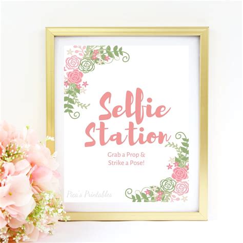 Selfie Station Sign Printable Sign Bridal Shower Sign Etsy