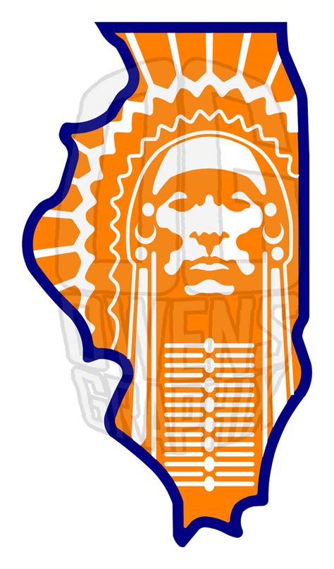 Chief Illiniwek Illini - Illinois Outline SVG DXF PDF Jpg Png, Svg