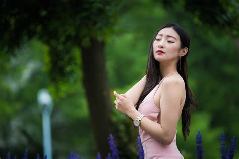 868367 4K Asian Bokeh Pose Dress Hair Brunette Girl Rare Gallery HD Wallpapers