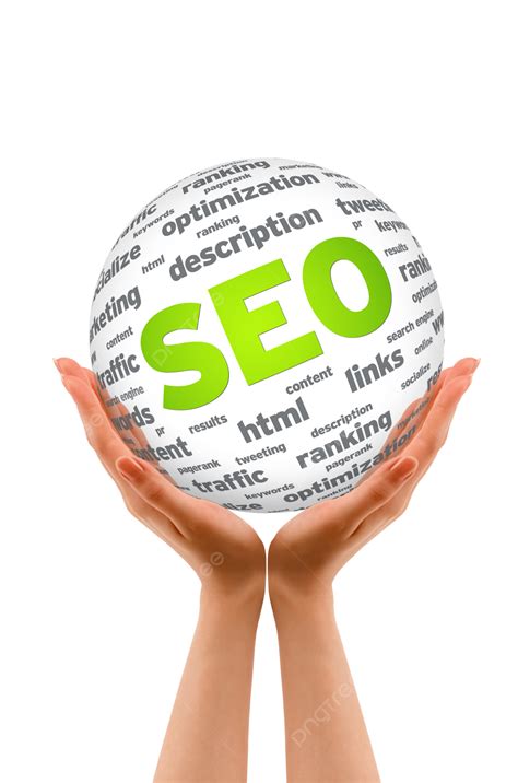 Hands Holding A Seo Sphere Marketing Website, Optimize, Description