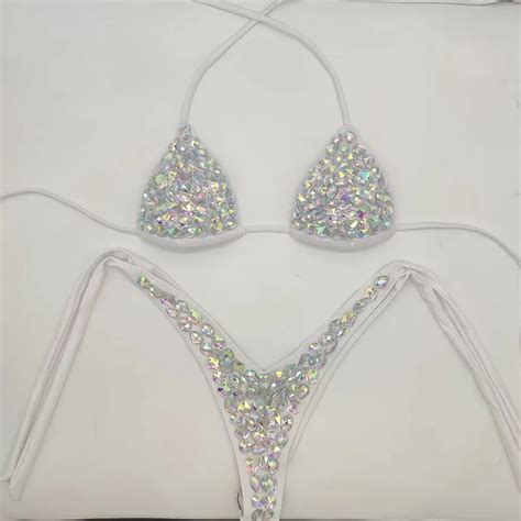 Venus Conjunto De Bikini Con Diamantes De Imitaci N Para Mujer Traje De Ba O Sexy