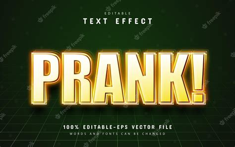 Premium Vector Prank Neon Text Effect Editable