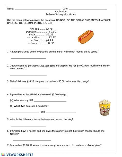 Solving Money Word Problems Worksheets - WorksheetsCity