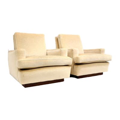 Set Van 2 Vintage Fauteuils Met Creme Fluwelen Bekleding Gemaakt In De