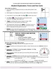 Student Exploration Fan Cart Physics Answer Key