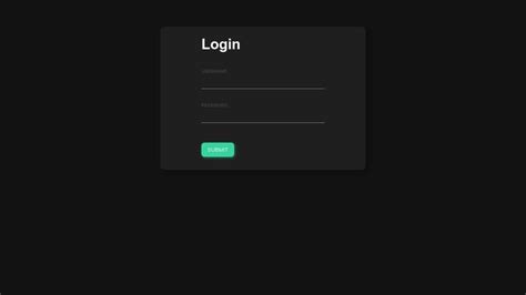 Minimal Login Form Dark Theme