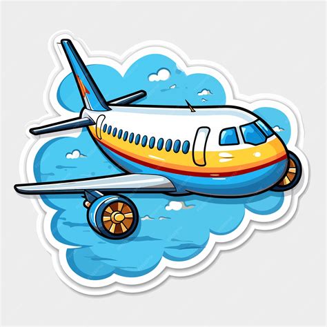 Avião de desenho animado | Vetor Premium