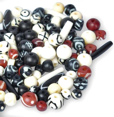 Amazon Assorted Bone Beads 130 Pcs Hand Carved For Jewelry Making