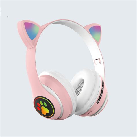 Беспроводные наушники с ушками Cat Ear STN 28 Bluetooth Гарнитура c LED ...