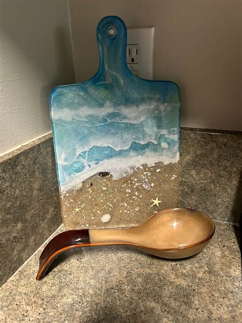 Beach Scene Resin Cutting Board Etsy