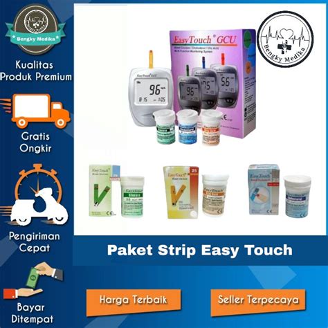 Jual Paket Strip Easy Touch Gula Ua Kolesterol Isi Ulang Strip Easy