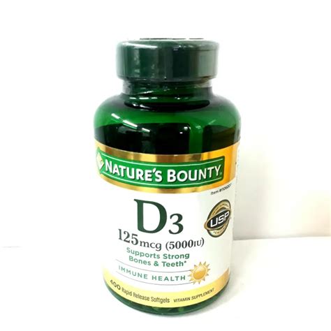 Nature S Bounty Vitamin D3 125mcg 5000 IU 400 Ct Lazada PH