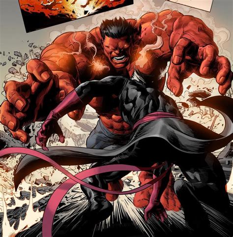 Mike Deodato Jr Dr Strange Vs Red Hulk Colors By Rain Red Hulk