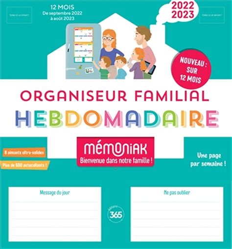 Organiseur Familial Hebdomadaire M Moniak Distribution Prologue