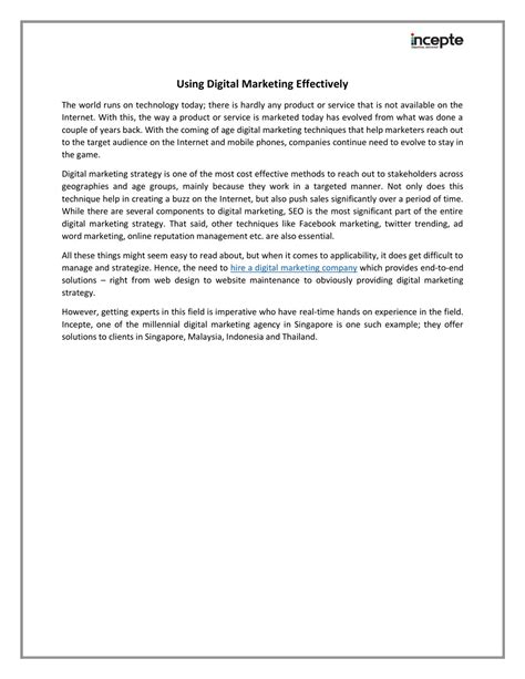 PPT - Using Digital Marketing Effectively PowerPoint Presentation, free