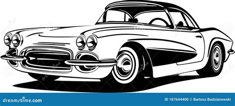 Classic Vintage Retro Legendary Car Chevrolet Corvette Stock Vector Illustration Of Vehicle