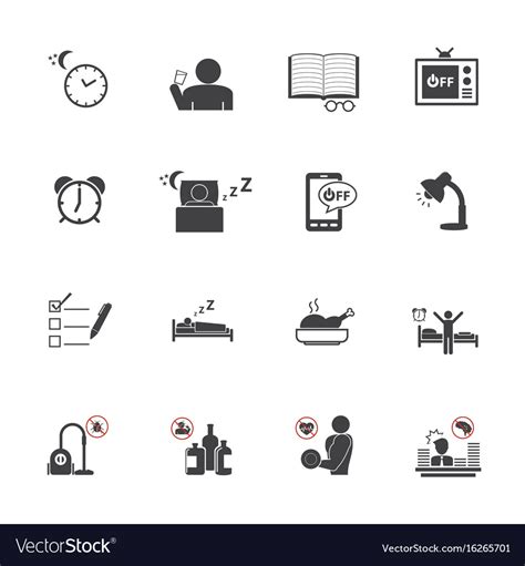 Get Up Early Daily Routine Icon Set Royalty Free Vector