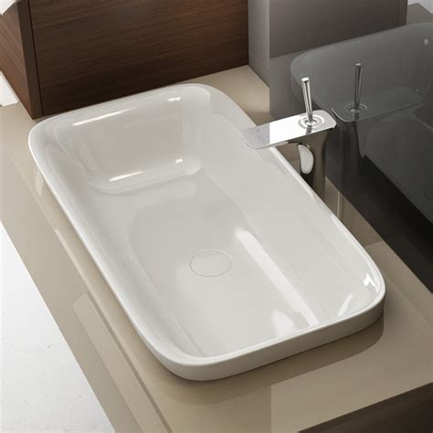 Piano Lavabo Semincasso Rettangolare In Ceramica Cm Atelierbagno