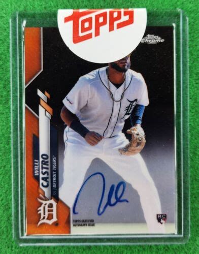 Willi Castro Topps Chrome Rookie Rc Auto True Orange