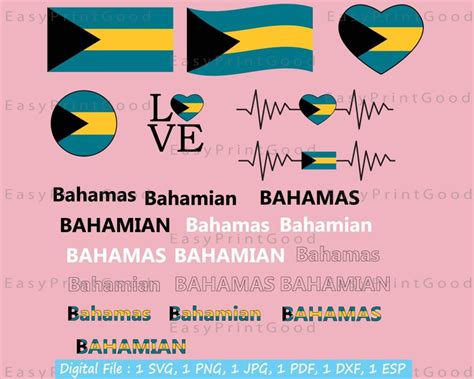 Bahamas Flag Svg Bundle Bahamian National Flag Bahamas - Etsy