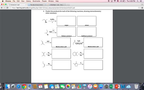 Solved Predict The Products For Each Of The Following Chegg