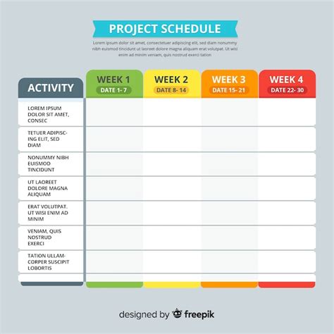 Project Schedule Template