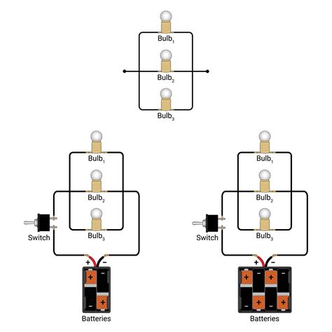 Three Bulbs Connected In Parallel Controlled By A Single Pole Switch 26270381 Vector Art At Vecteezy