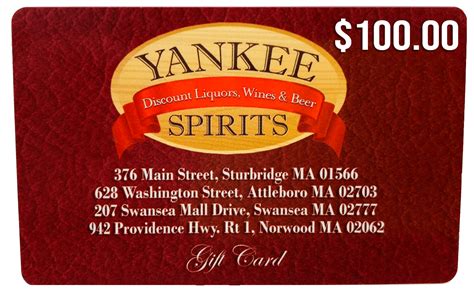 Yankee Spirits $100 Gift Card - Yankee Spirits