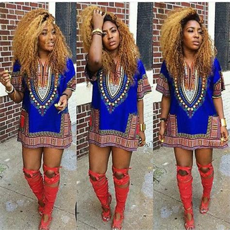 Plus Size African Dashiki Dresses 2016 Women Summer Succinct